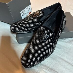 Stacy Adams Black Loafers with Silver Studs
